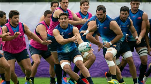 Las imágenes del primer entrenamiento de Los Pumas en Osaka