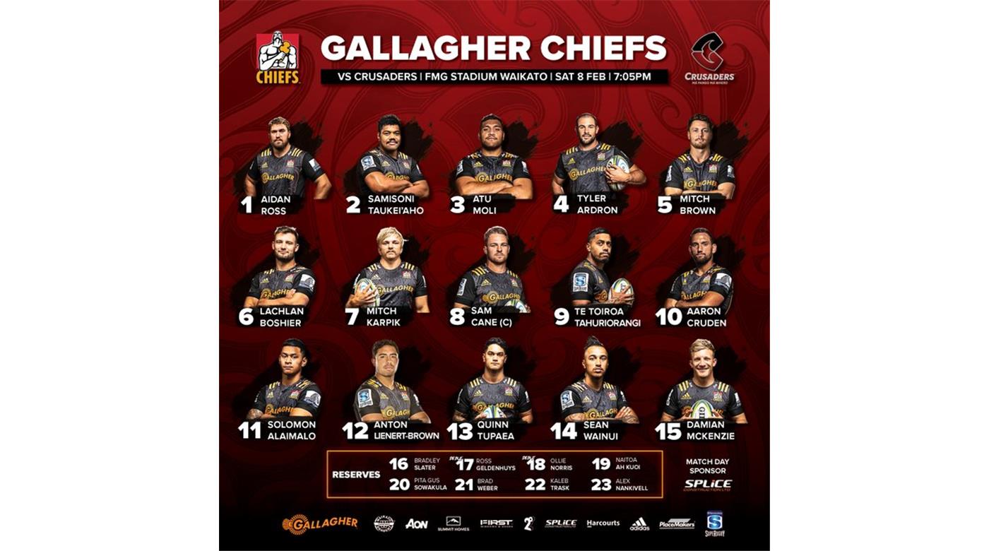 Chiefs y Crusaders se verán las caras en la segunda fecha del Super Rugby