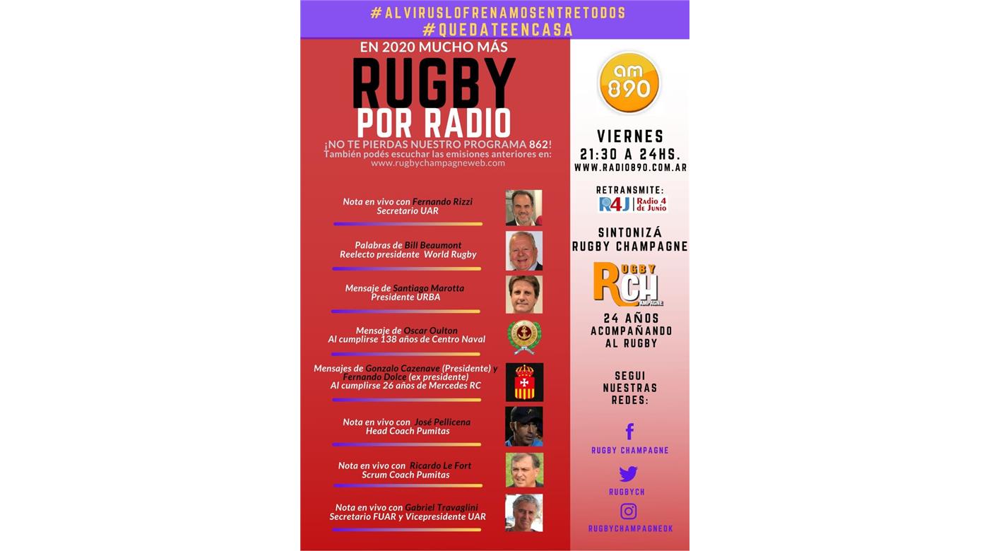 Hoy te esperamos en un nuevo programa de Rugby Champagne Radio