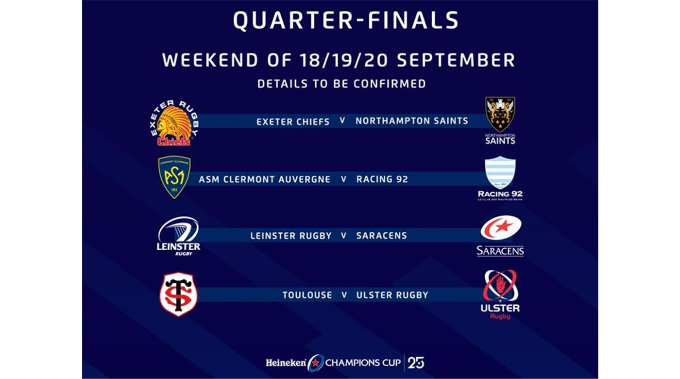 Se anunciaron las fechas de Cuartos de Final de la Champions Cup de Leinster y Ulster