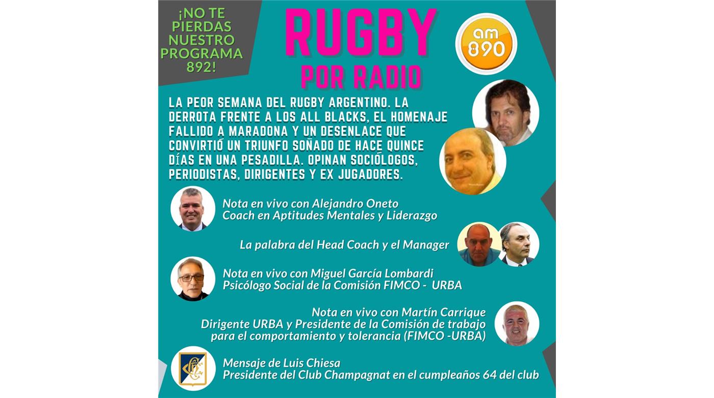 Hoy un nuevo programa de Rugby Champagne Radio