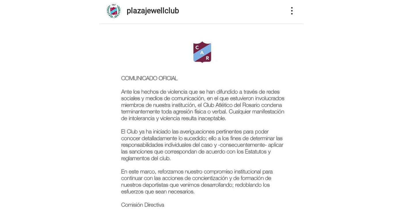 El comunicado de Atlético del Rosario