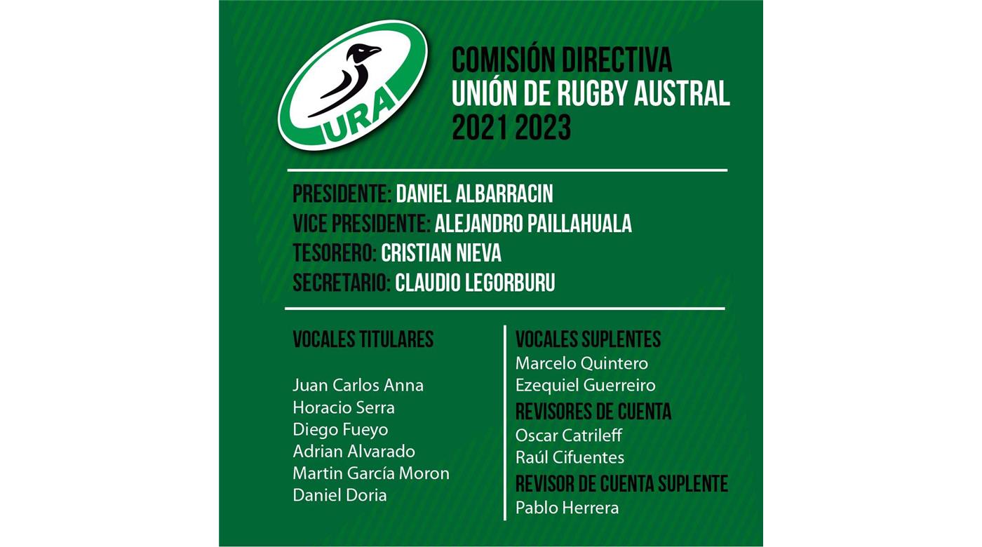 La nueva comisión directiva de la Unión de Rugby Austral 