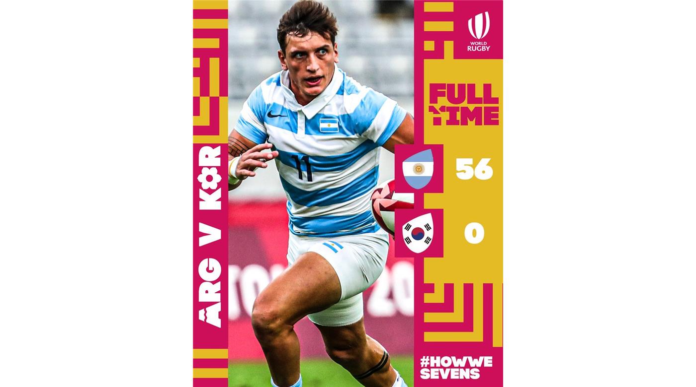 Los Pumas 7s golearon a Corea y esperan rival 
