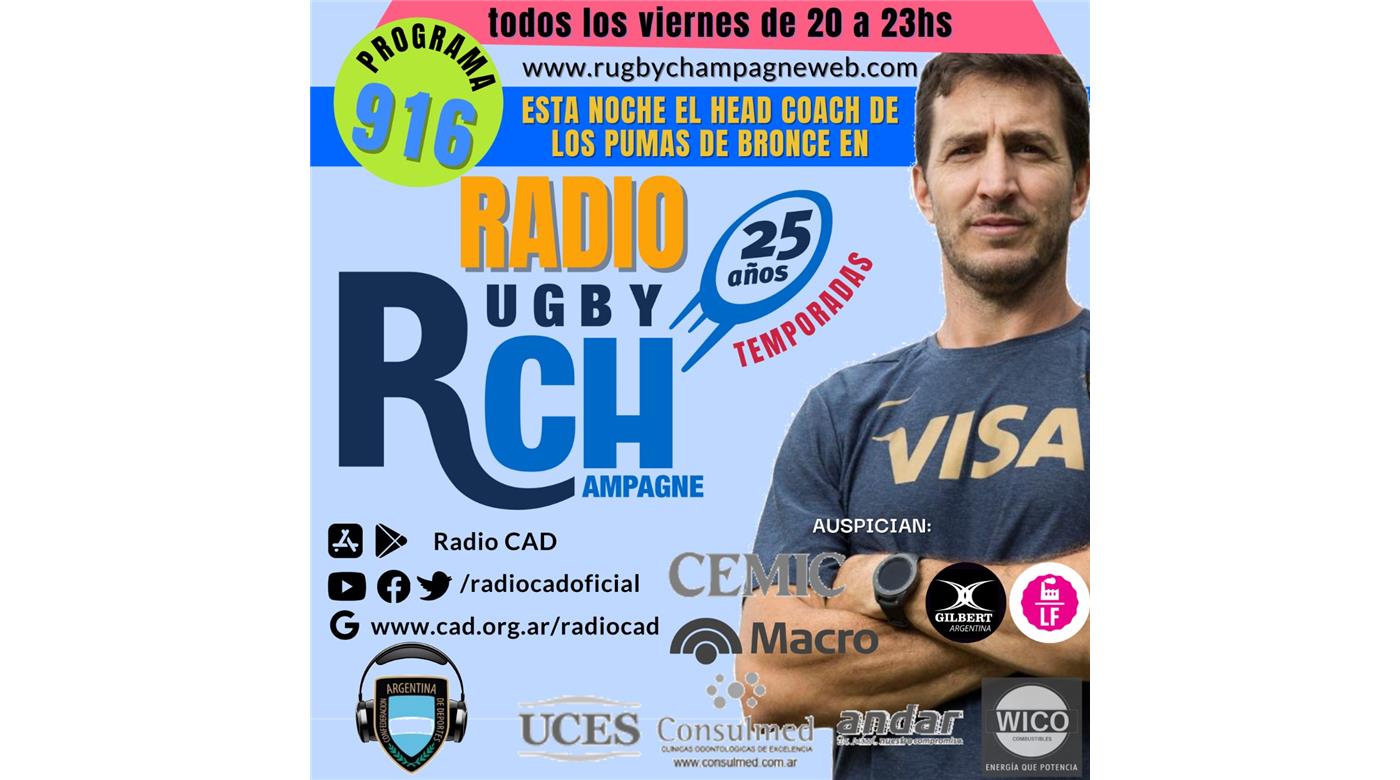 Santiago Gómez Cora en un nuevo programa de Rugby Champagne Radio