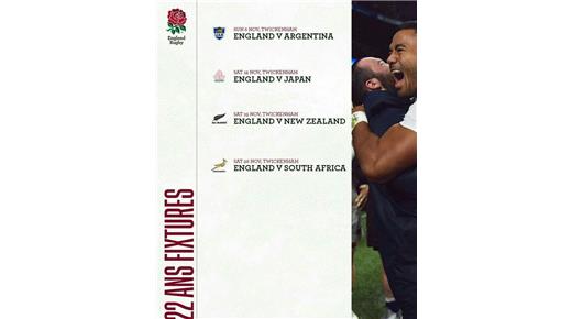 Inglaterra recibirá en Twickenham a Los Pumas en Noviembre