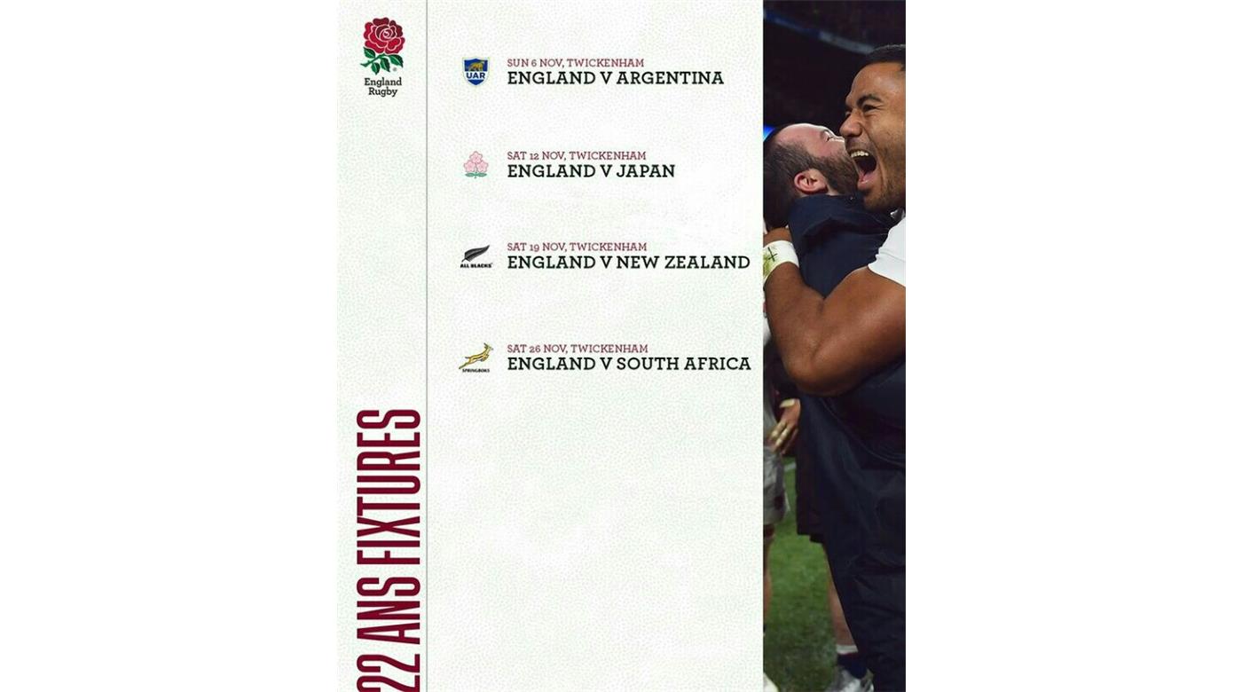 Inglaterra recibirá en Twickenham a Los Pumas en Noviembre