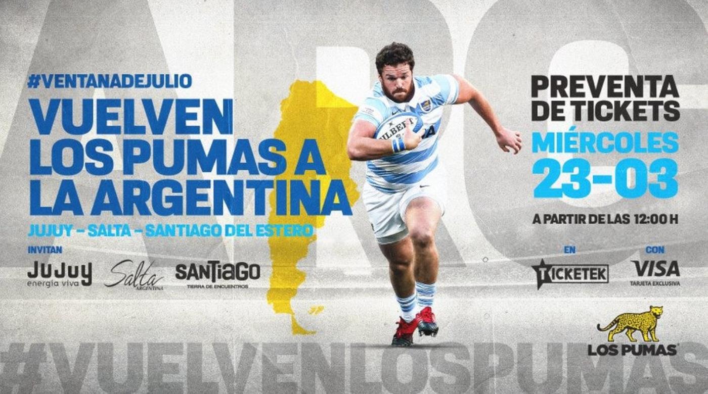 YA ESTÁN A LA VENTA LAS ENTRADAS PARA VER A LOS PUMAS EN ARGENTINA 