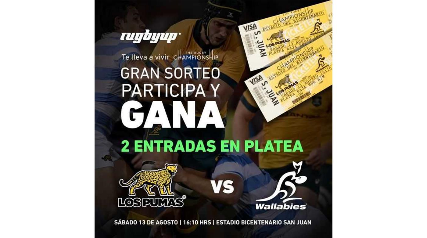 GANATE DOS ENTRADAS PARA EL PARTIDO DE LOS PUMAS V AUSTRALIA EN SAN JUAN