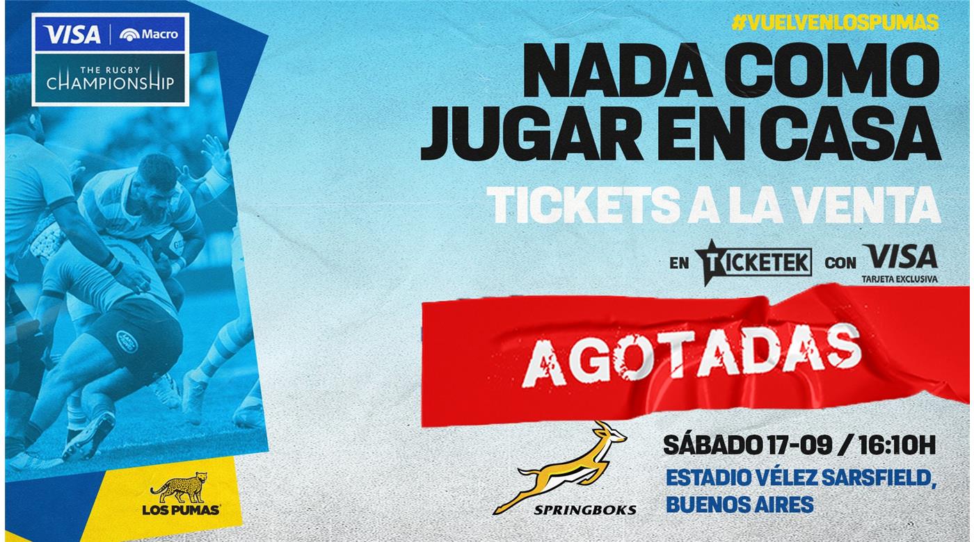 SE AGOTARON LAS ENTRADAS EN TIEMPO RECORD PARA EL PARTIDO ANTE SUDÁFRICA QUE SE JUGARÁ SETIEMBRE