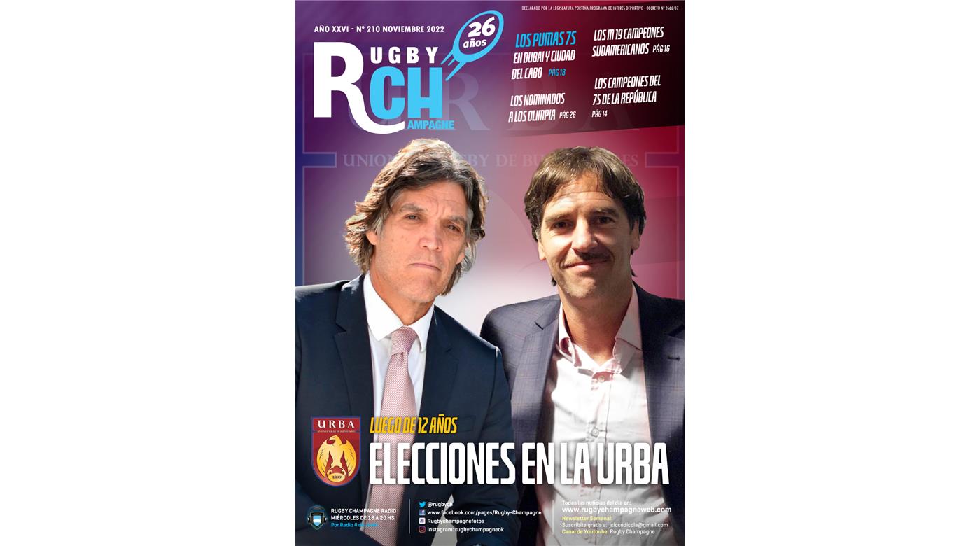 UNA NUEVA EDICIÓN DE LA REVISTA RUGBY CHAMPAGNE CON LA ELECCIÓN DE LA URBA, LOS PREMIOS OLIMPIA  Y LA FIESTA DE LOS 26 AÑOS DE NUESTRO MULTIMEDIO