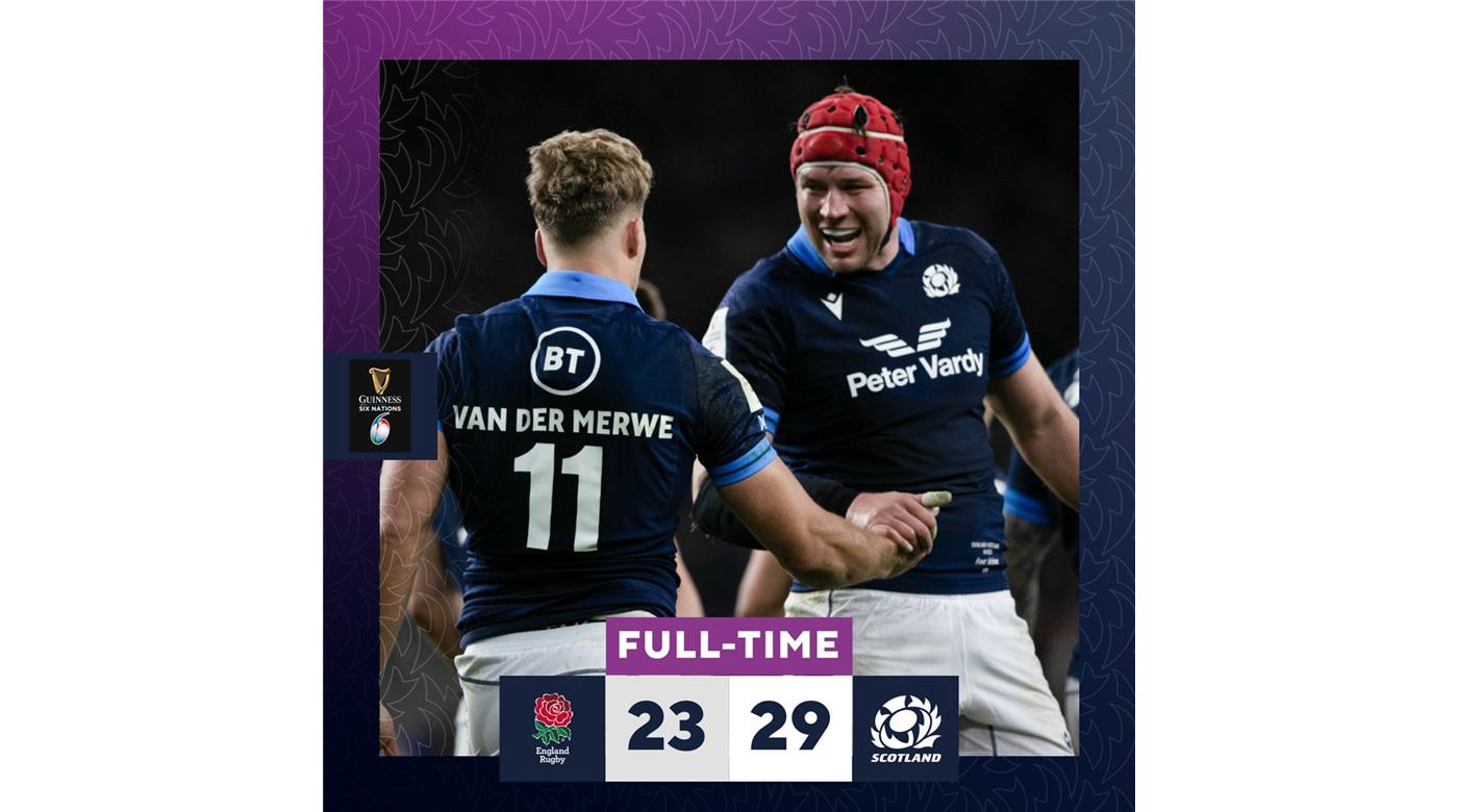 LA CALCUTTA CUP ES OTRA VEZ DE ESCOCIA, LE GANÓ A INGLATERRA DE VISITANTE POR 29 A 23