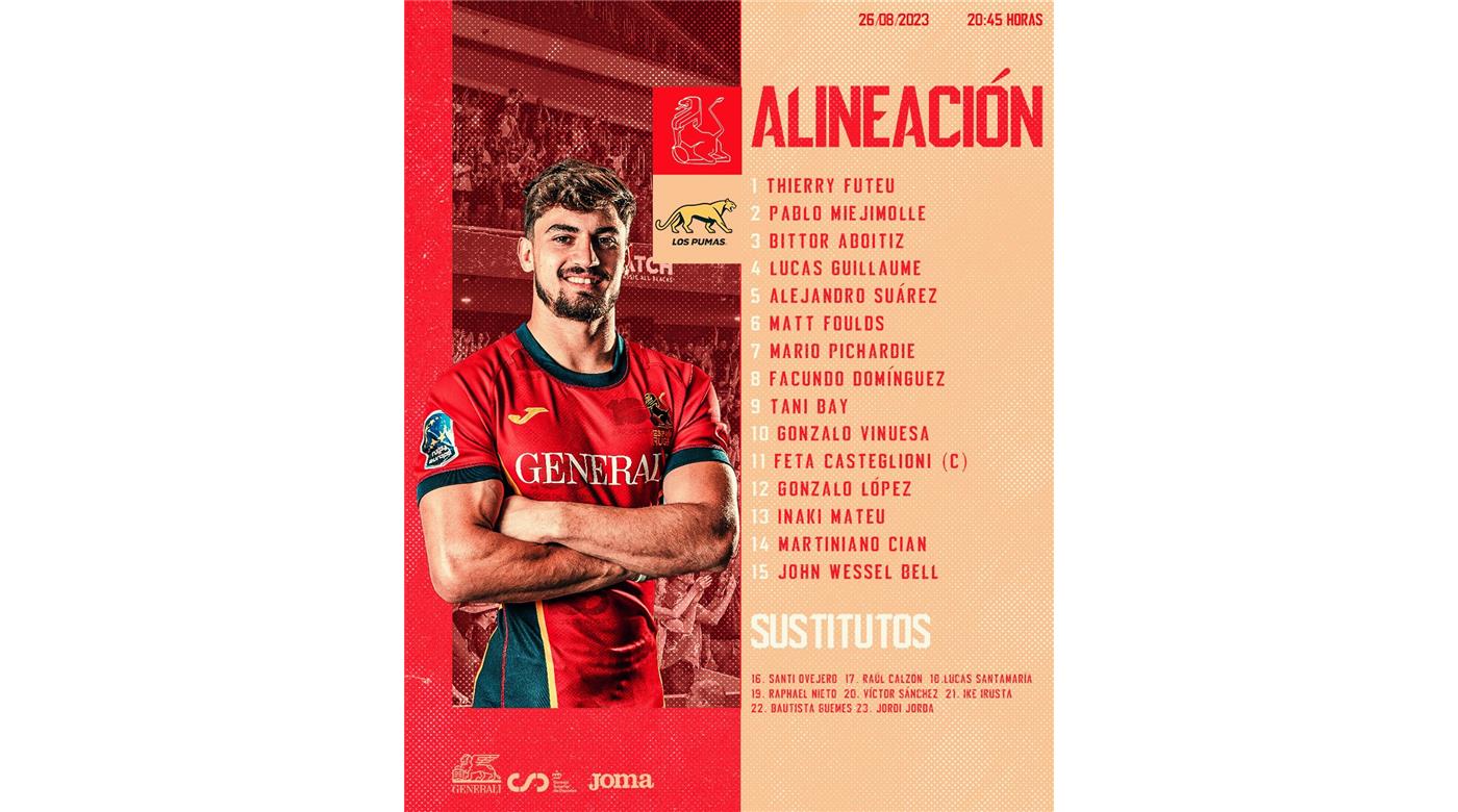 LOS LEONES CON OCHO ARGENTINOS EN SU FORMACIÓN PARA ENFRENTAR A LOS PUMAS