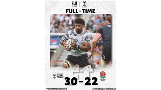 FIJI DERROTÓ A INGLATERRA QUE SUMÓ SU TERCERA DERROTA CONSECUTIVA