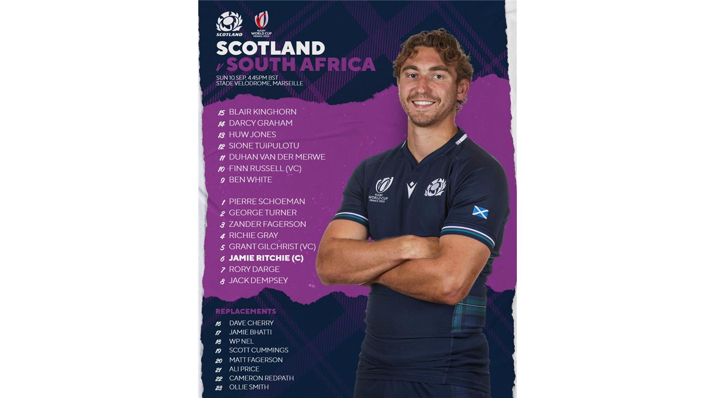 ESCOCIA Y SU EQUIPO DEFINIDO PARA ENFRENTAR A SUDÁFRICA  