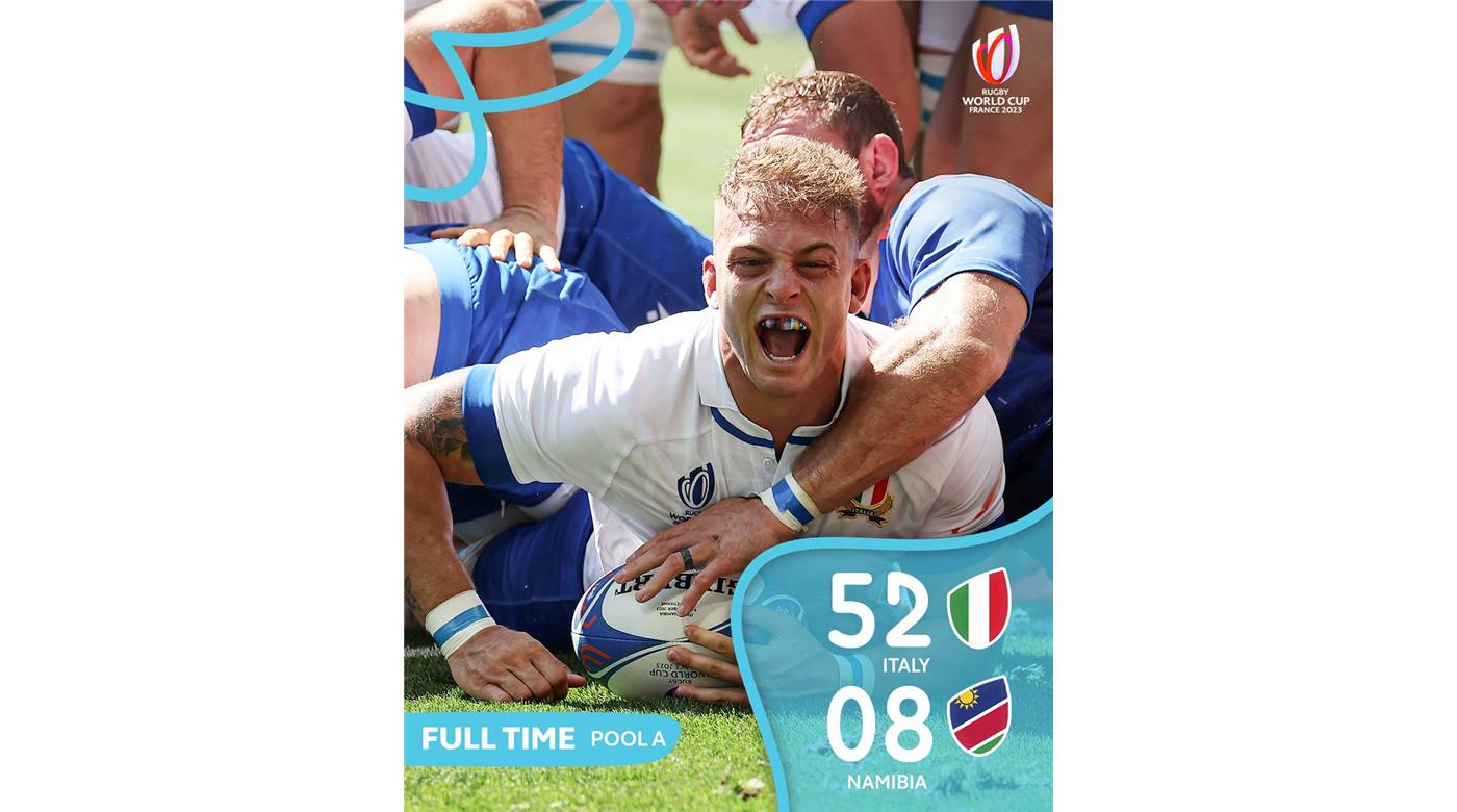 ITALIA CONSIGUIÓ LA DIFERENCIA CON UN BUEN SEGUNDO TIEMPO ANTE NAMIBIA