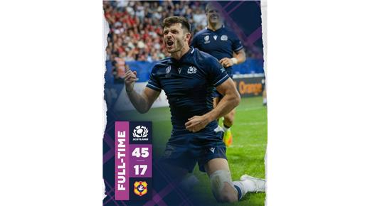 Escocia superó a Tonga y da pelea en el Grupo B 