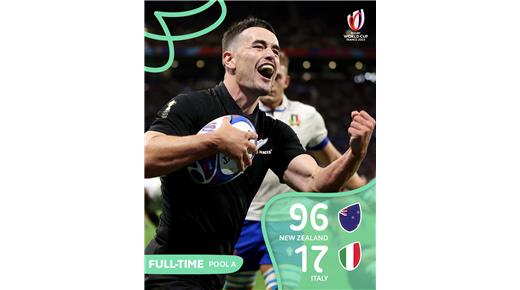 NUEVA ZELANDA APABULLÓ A ITALIA Y QUEDÓ SEGUNDO
