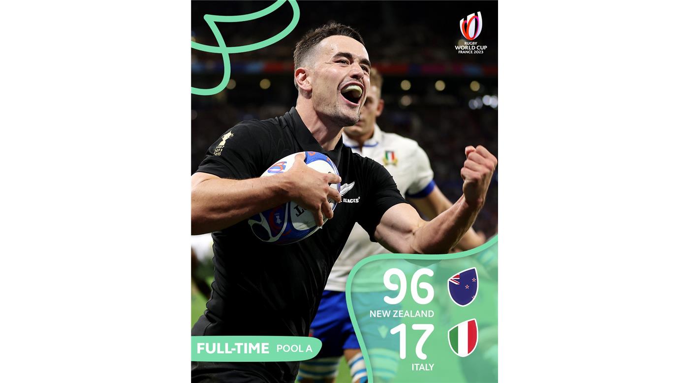 NUEVA ZELANDA APABULLÓ A ITALIA Y QUEDÓ SEGUNDO