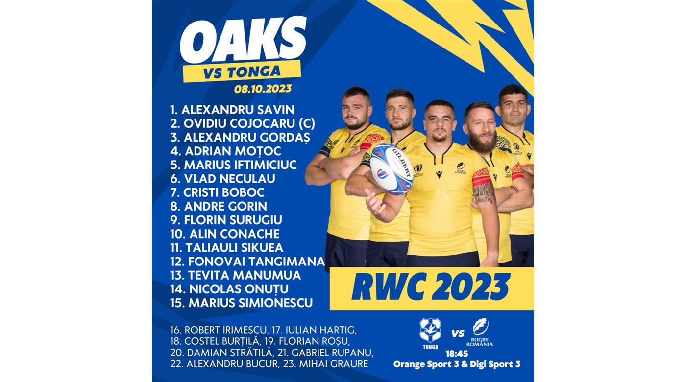 RUMANIA CON SU EQUIPO DEFINIDO PARA JUGAR CON TONGA