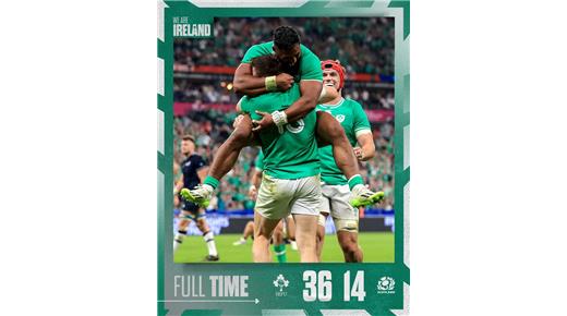 Irlanda venció a Escocia y se aseguró el primer puesto en el Grupo "B"