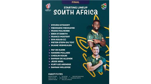 SE DEFINIÓ EL EQUIPO DE SUDÁFRICA PARA LA GRAN FINAL