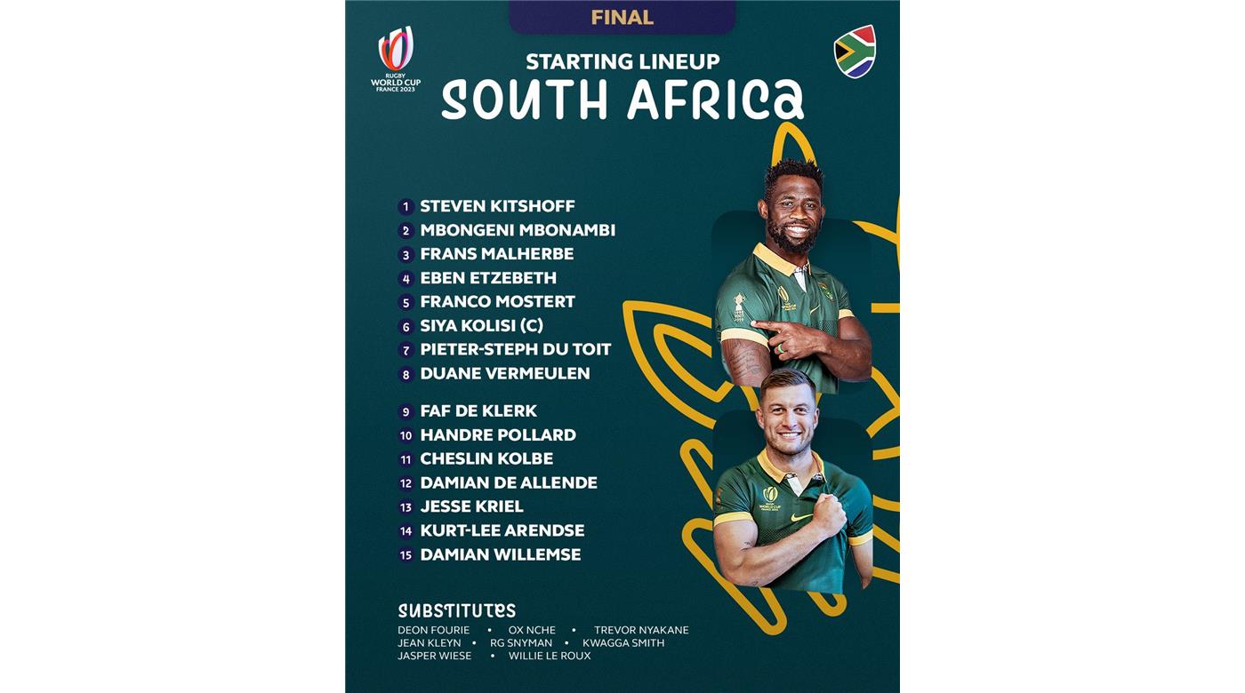SE DEFINIÓ EL EQUIPO DE SUDÁFRICA PARA LA GRAN FINAL