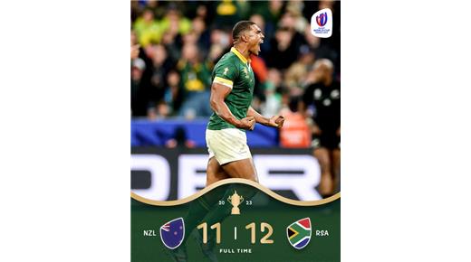 Sudáfrica le ganó a los All Blacks en una final que hizo vibrar a Paris