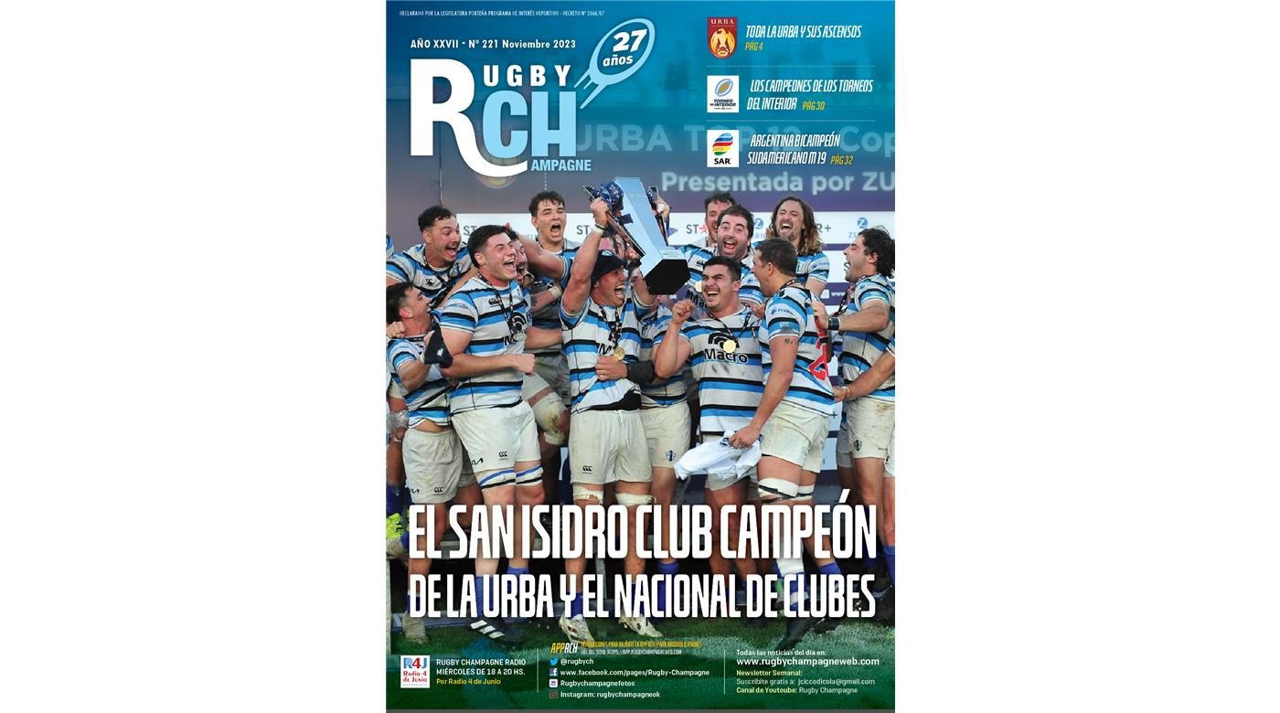 LA REVISTA 221, CON TODO EL RUGBY DEL MES, YA ESTÁ CON NOSOTROS 