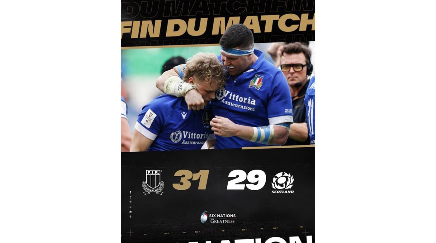 ITALIA SUPERÓ A ESCOCIA DESPUÉS DE 9 AÑOS