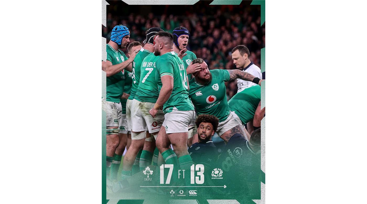 IRLANDA VENCIÓ A ESCOCIA Y RETUVO LA CORONA DEL SEIS NACIONES