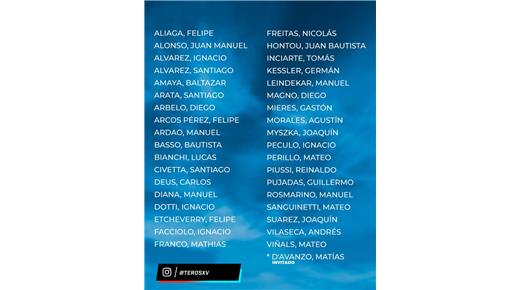 LOS TEROS DESIGNÓ A SU PLANTEL PARA LA VENTANA DE JULIO, EN DONDE JUGARÁN CON LOS PUMAS