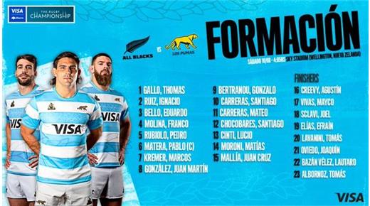 LOS PUMAS CON EL EQUIPO CONFIRMADO PARA ENFRENTAR A LOS ALL BLACKS 