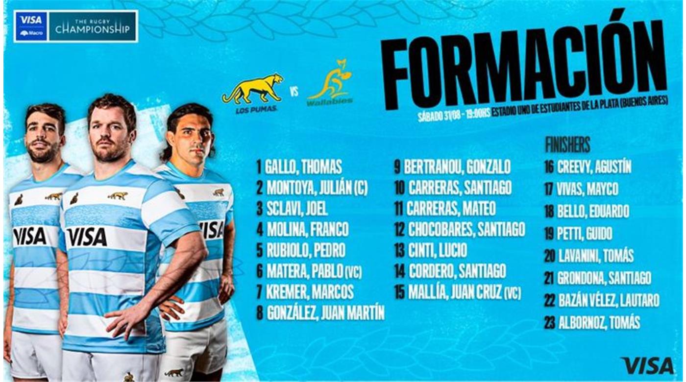 FELIPE CONTEPOMI CONFIRMÓ EL EQUIPO DE LOS PUMAS PARA ENFRENTAR A AUSTRALIA