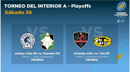 DOS CLÁSICOS, EN ROSARIO Y CÓRDOBA, BUSCANDO LOS CLUBES FINALISTAS DEL TORNEO DEL INTERIOR "A" 