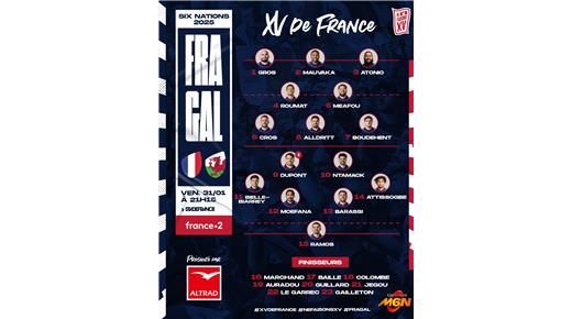 FRANCIA CON EL EQUIPO CONFIRMADO PARA ENFRENTAR A GALES EN EL DEBUT DEL SEIS NACIONES  