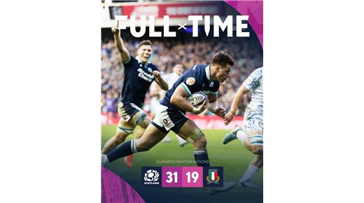 ESCOCIA DERROTÓ EN EL DEBUT A ITALIA CON BONUS OFENSIVO