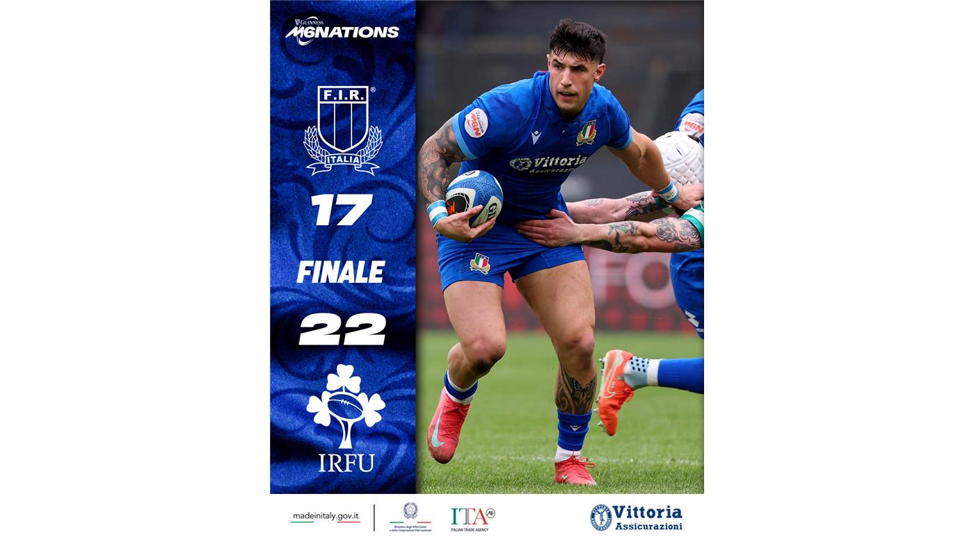 IRLANDA LE GANÓ A ITALIA SIN DEMASIADO BRILLO Y ESPERA UN MILAGRO PARA SER TRICAMPEÓN