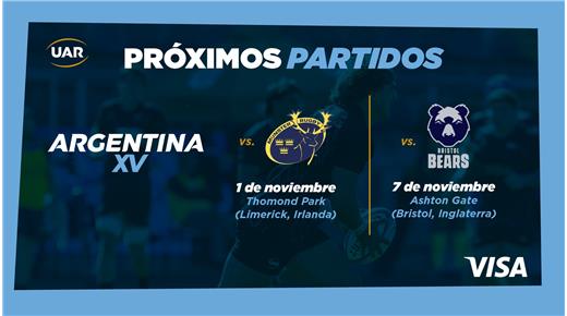 FUERON CONFIRMADOS DOS ENCUENTROS EN NOVIEMBRE PARA ARGENTINA XV 