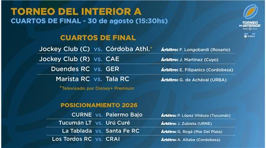SE JUEGAN LOS CUARTOS DE FINAL DEL TORNEO DEL INTERIOR "A" 