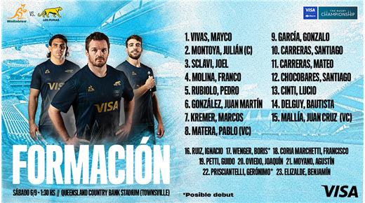 LOS PUMAS CONFIRMADOS PARA MEDIRSE CON AUSTRALIA 
