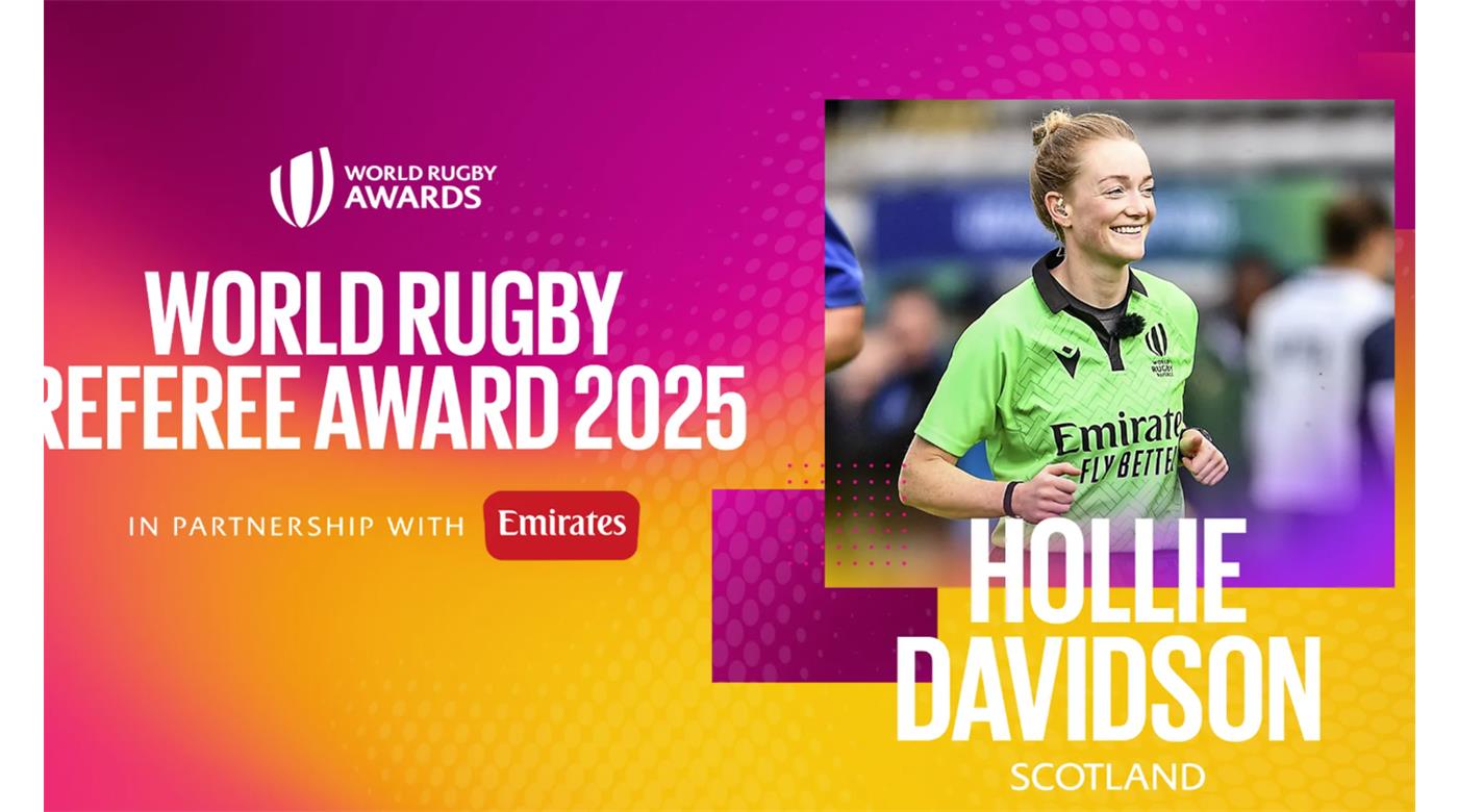 HOLLIE DAVIDSON RECIBIÓ LA DISTINCIÓN AL MEJOR ÁRBITRO DE WORLD RUGBY