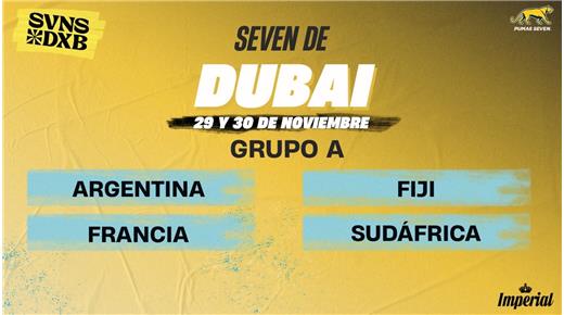 LOS PUMAS SEVEN Y SUS RIVALES CONFIRMADOS PARA LA PRIMERA ETAPA DEL CIRCUITO EN DUBAI