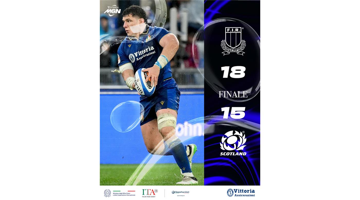 ITALIA SUPERÓ A ESCOCIA CON SUSPENSO Y ARRANCÓ CON EL PIE DERECHO EL SEIS NACIONES 