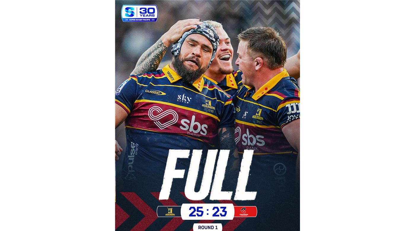 SUPER RUGBY PACIFIC: HIGHLANDERS SE QUEDÓ EN EL FINAL CON LA VICTORIA ANTE EL CAMPEÓN CRUSADERS 