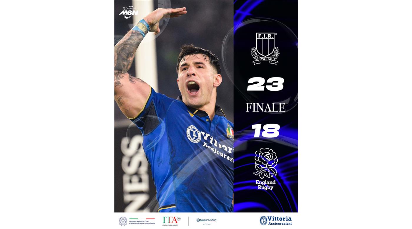 OTRO GOLPE EN EL SEIS NACIONES: ITALIA LE GANÓ A INGLATERRA POR PRIMERA VEZ EN LA HISTORIA