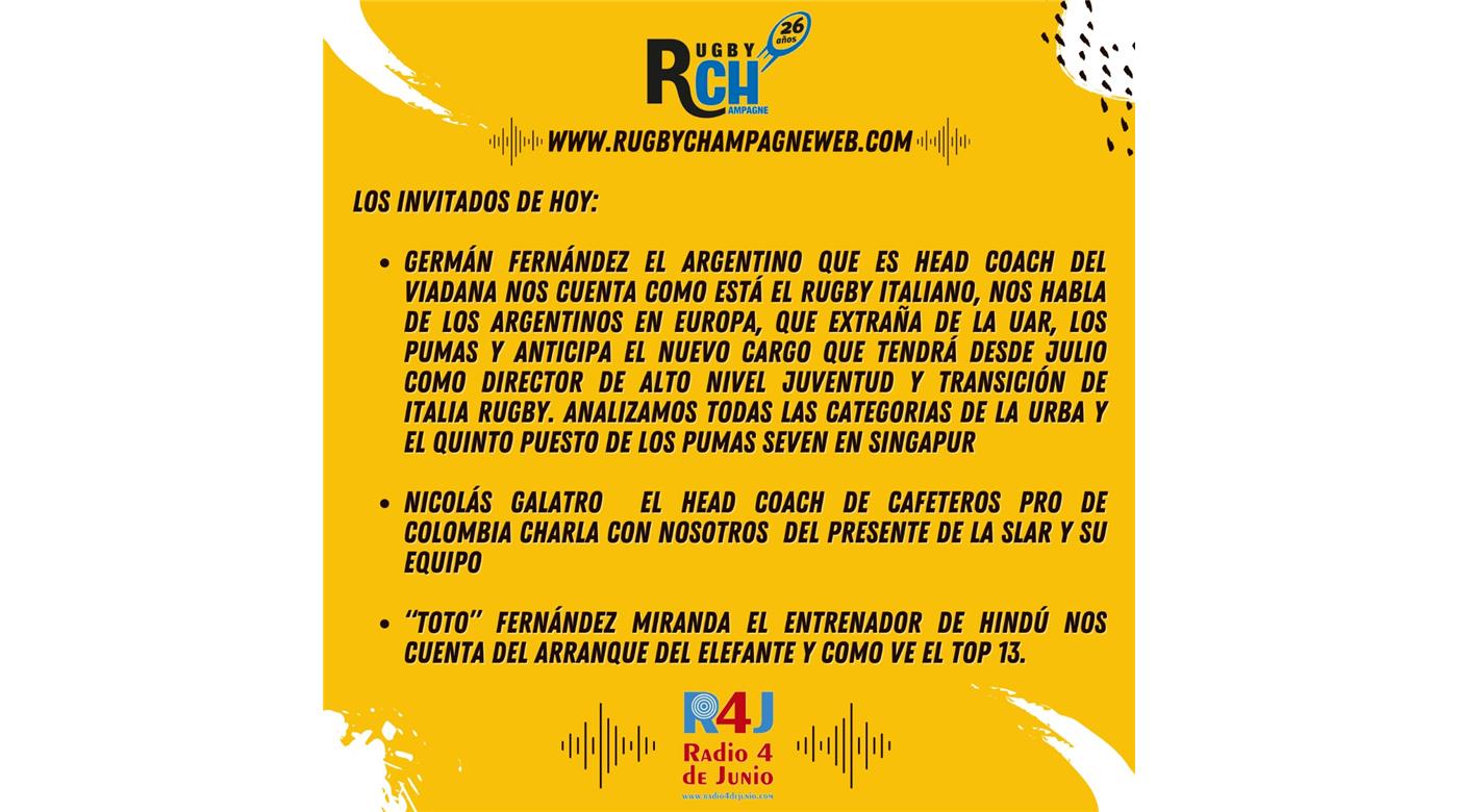 TODO EL DEPORTE OVALADO EN UN NUEVO PROGRAMA DE RUGBY CHAMPAGNE RADIO