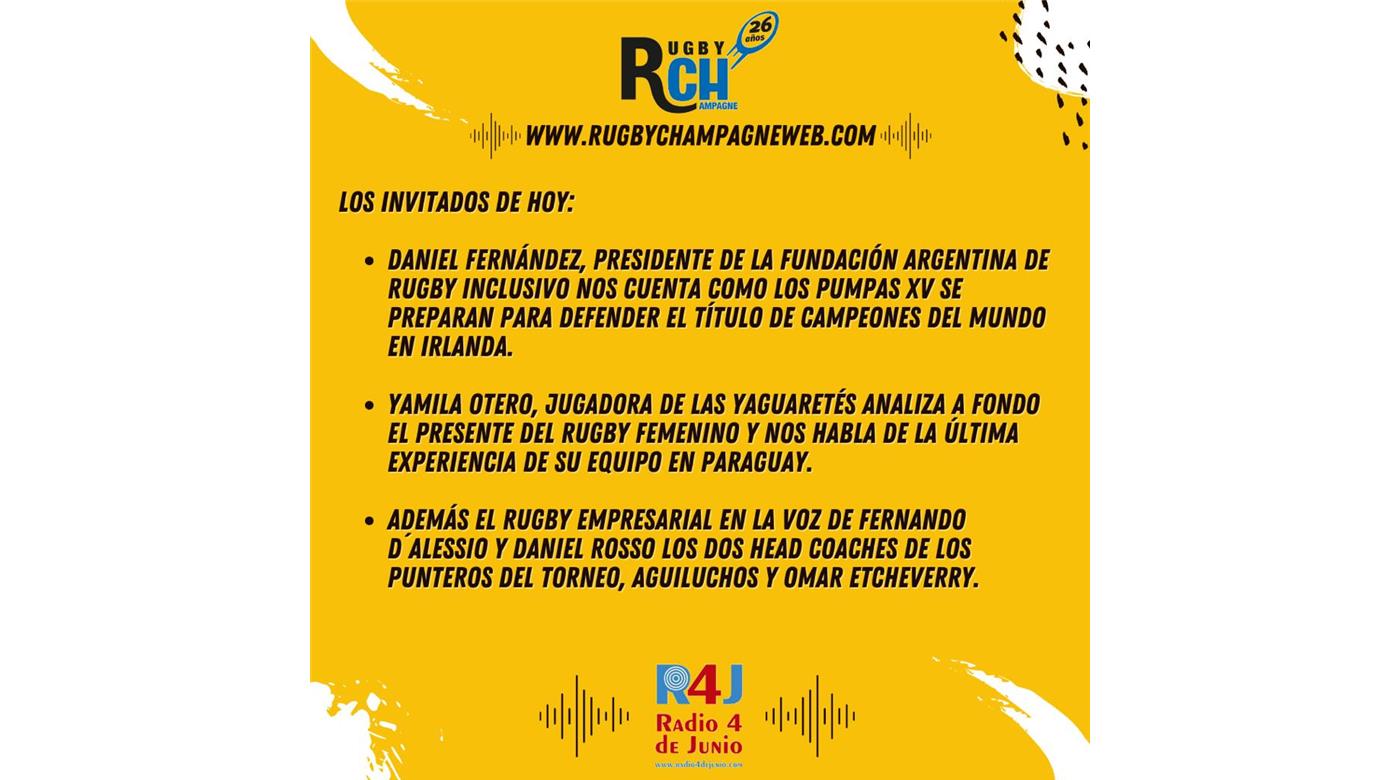 HOY UN NUEVO PROGRAMA DE RUGBY CHAMPAGNE RADIO