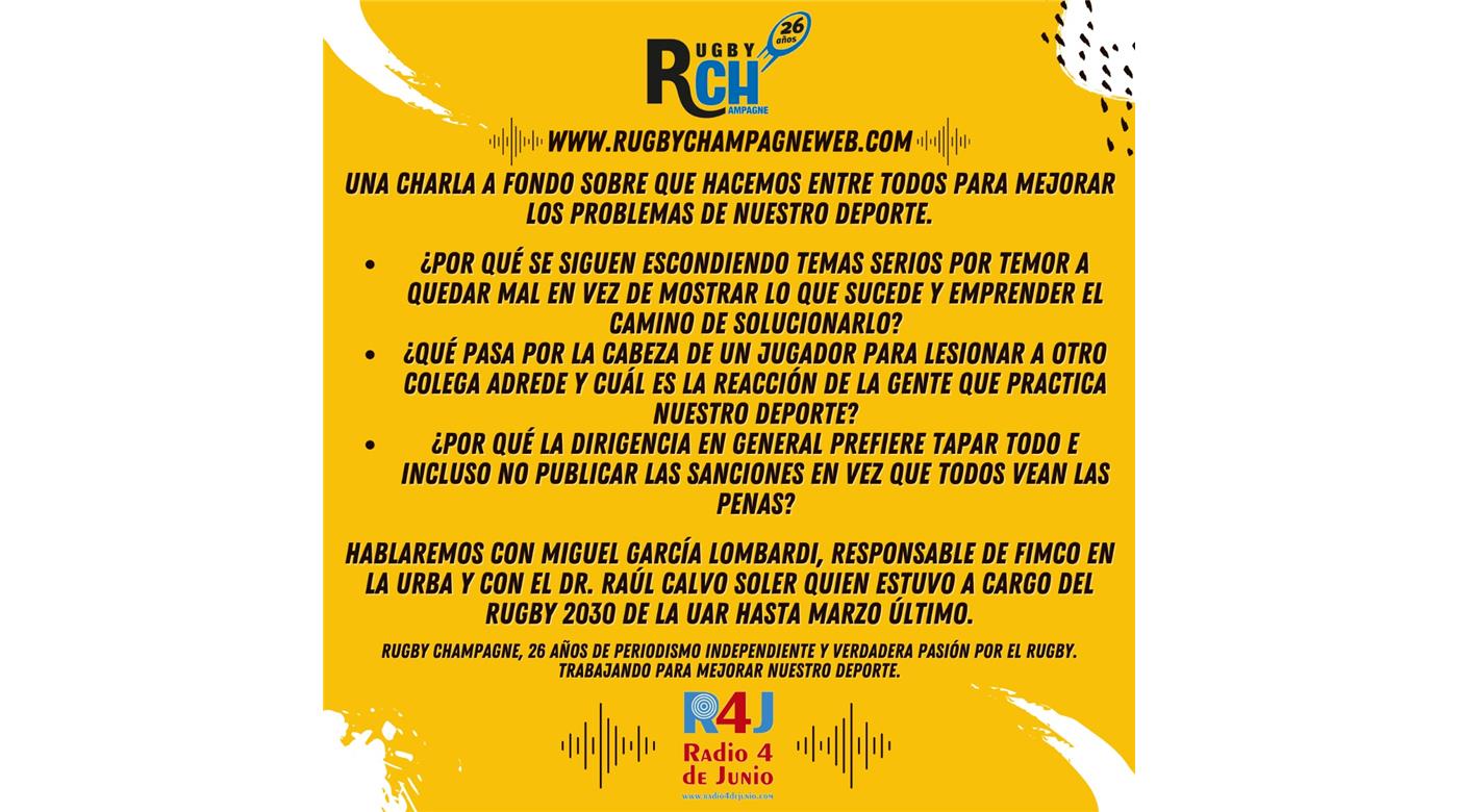 UNA CHARLA A FONDO PARA MEJORAR LOS PROBLEMAS DE NUESTRO DEPORTE EN EL PROGRAMA 949 DE RUGBY CHAMPAGNE RADIO