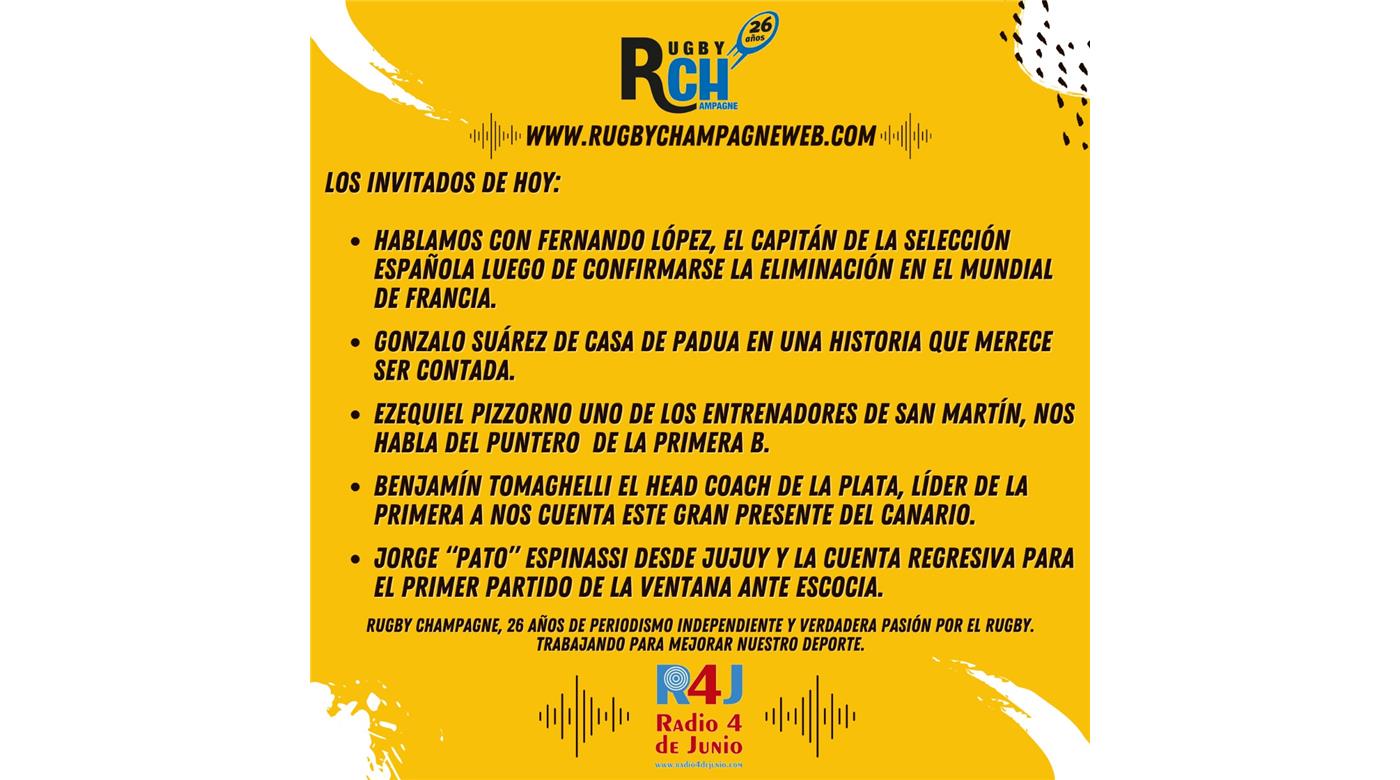 HOY UN NUEVO PROGRAMA DE RUGBY CHAMPAGNE RADIO